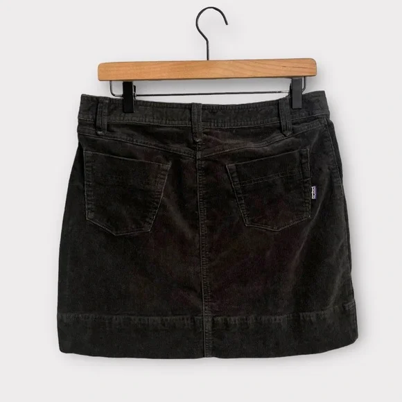 Patagonia Organic Cotton Corduroy Skirt Rockwall Dark Gray Women’s Size 8 - Picture 2 of 5